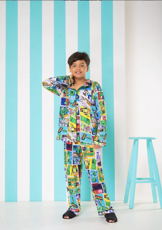 Pijama Minecraft Americano Longo TAM: 4