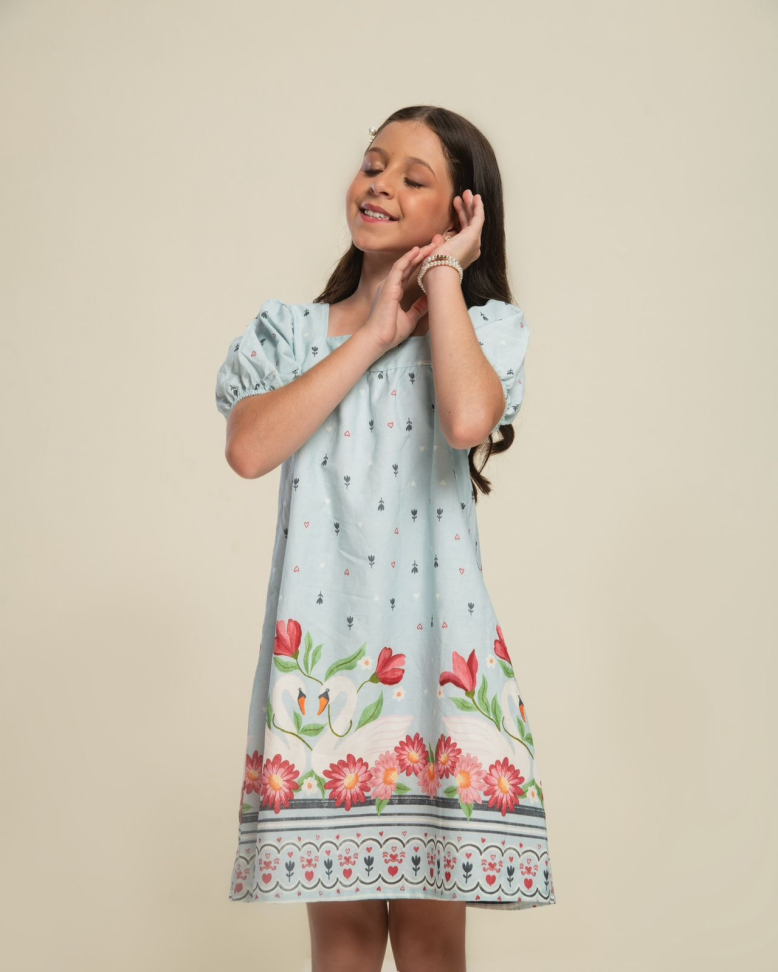 Vestido Lago dos Cisnes Azul TAM:8 - #4