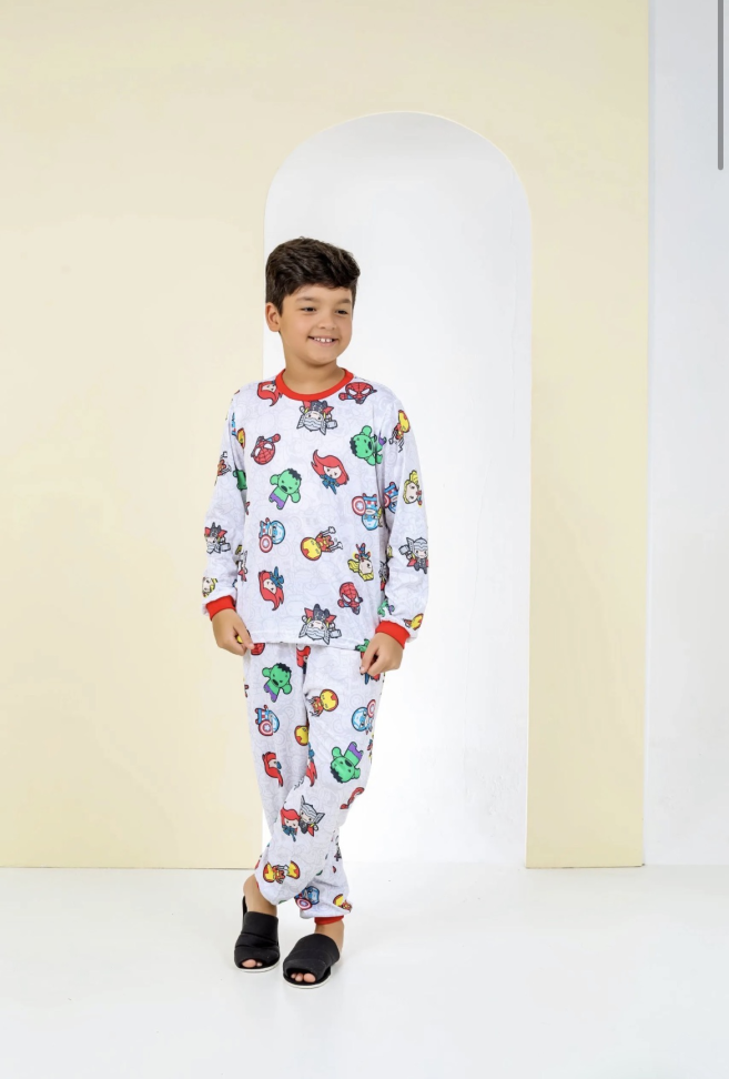 Pijama Avengers Tradicional Longo TAM: 4, 8
