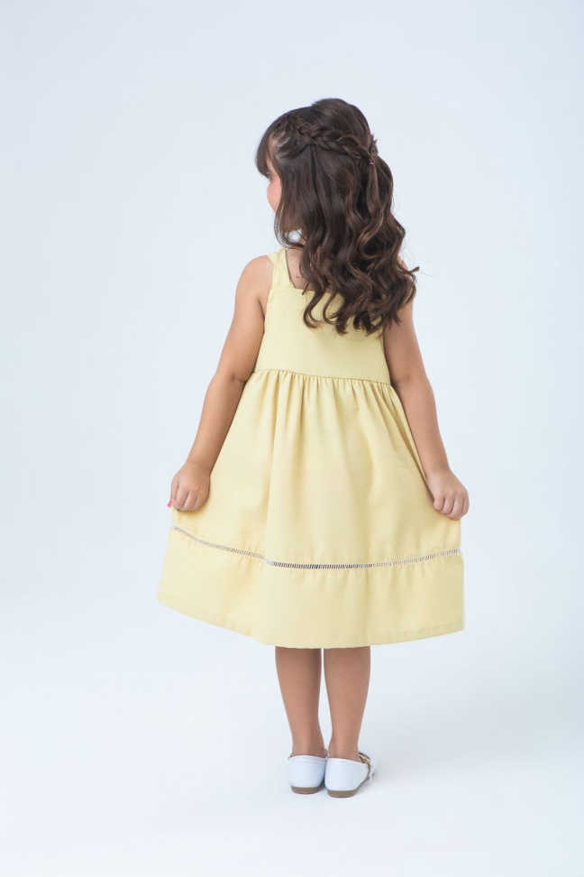 VESTIDO BORDADO ESTHER BOBBIE GOODS EM LINHO - Amarelo claro, TAM:2 - #3