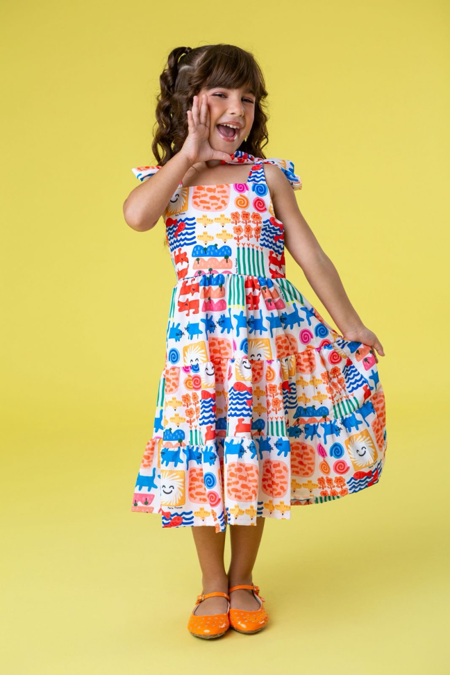 Vestido Infantil Cecília Estampado TAM:6