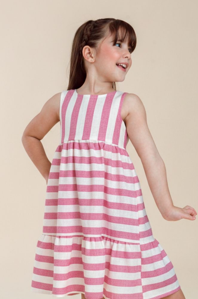 VESTIDO ELLEN LISTRADO EM LINHO TAM:6