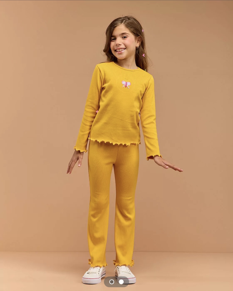 Conjunto Colorir - MOSTARDA BORBOLETA TAM:6