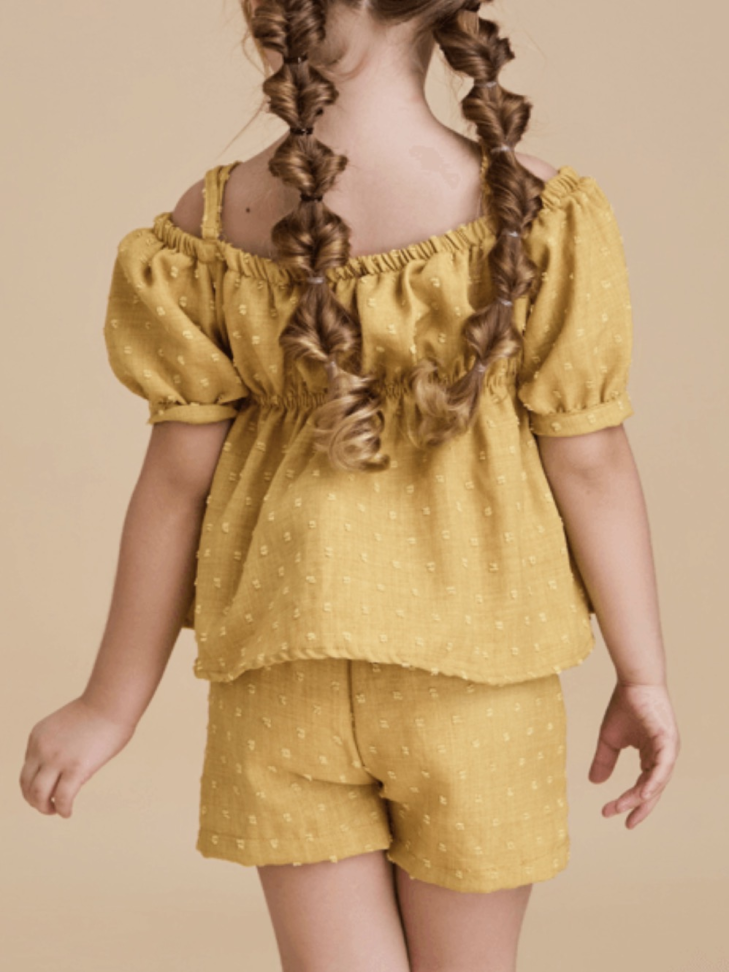 CONJUNTO INFANTIL ANALU PIPOQUINHA MOSTARDA TAM:4