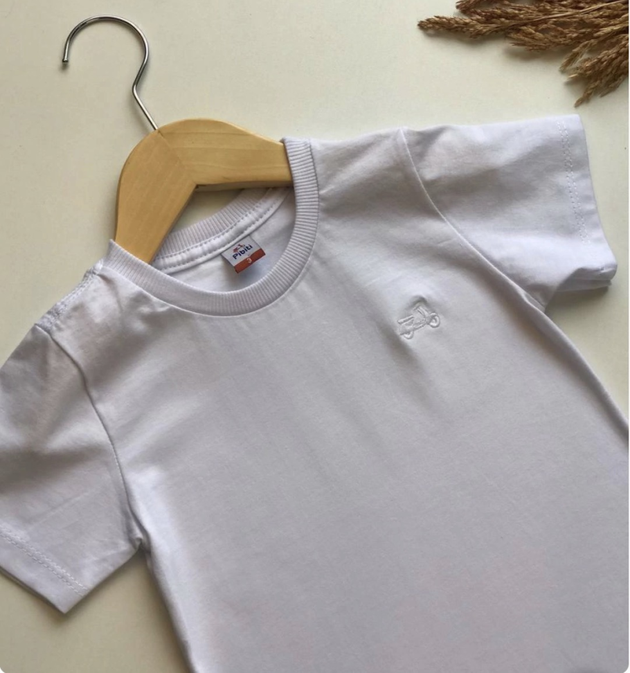 CAMISA BASICA C/BORDADO BRANCA TAM:2