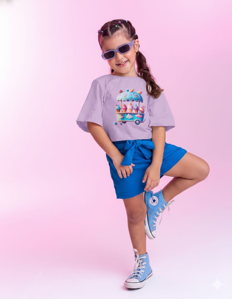 Cropped Infantil Lilás TAM:2