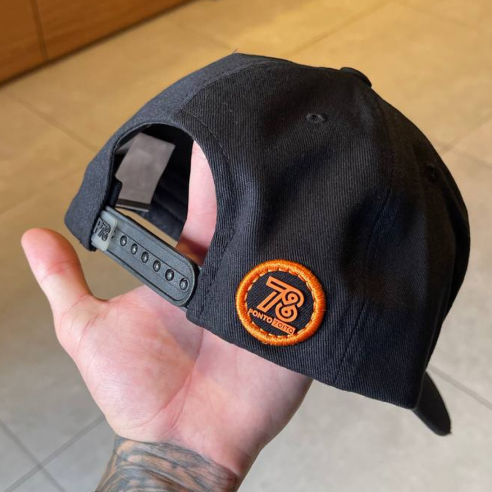BONÉ MASCULINO PONTO 78 BLACK & ORANGE - EDIÇÃO DESTROYED
