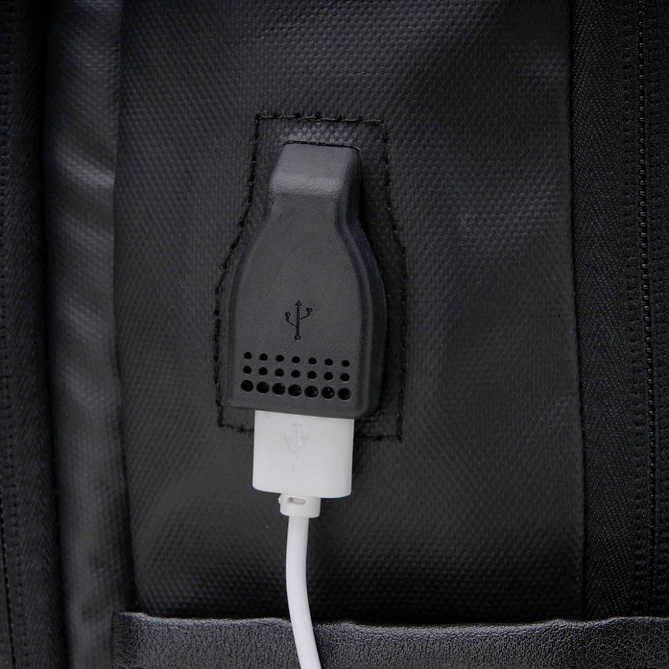 Mochila Couro Sintético com USB 20 Litros - #4