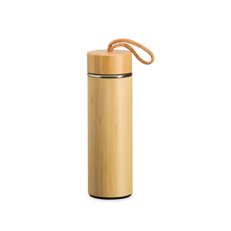 Garrafa Térmica de Bambu com infusor 400 ml - #4