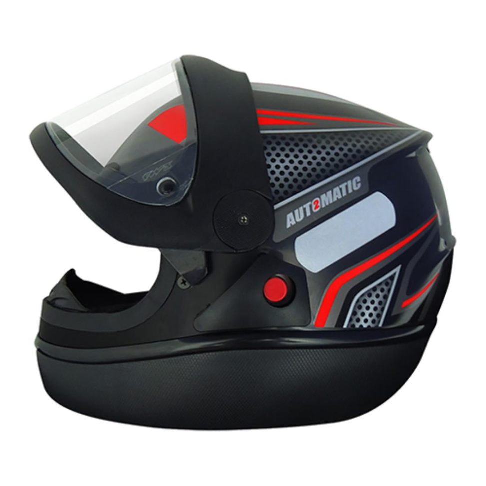CAPACETE FW3 AUTOMATIC PRETO FOSCO ADESIVO VERMELHO N° 56