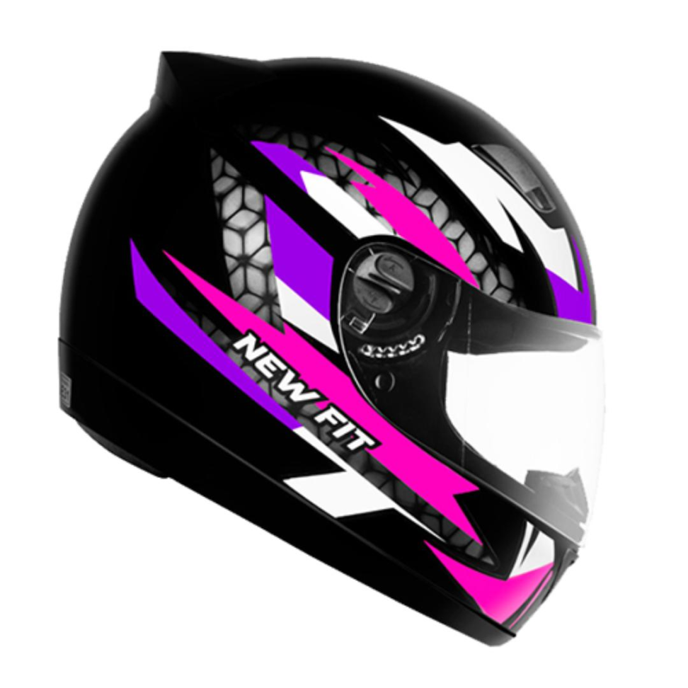 CAPACETE EBF NEW FIT CONTROL PRETO/ROSA Nº 60
