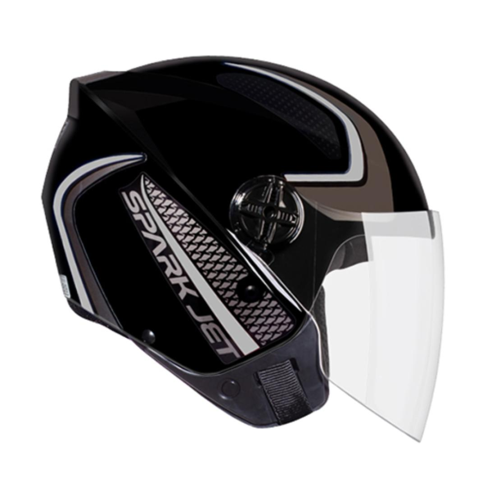 CAPACETE EBF SPARK JET SPEED PRETO/PRATA Nº 58