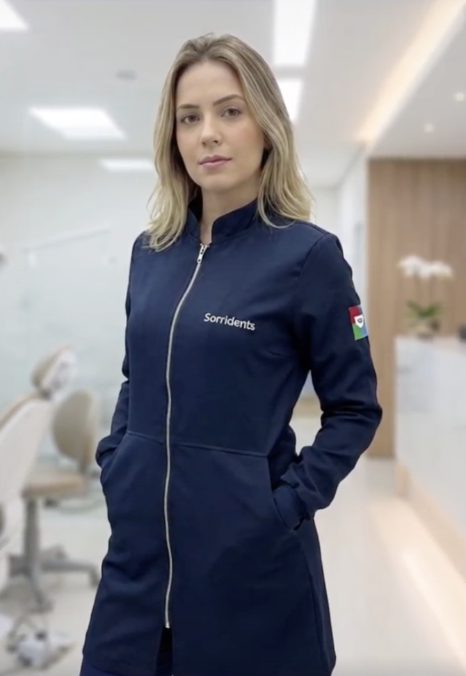 Jaleco Azul com ziper feminino Sorri - #3
