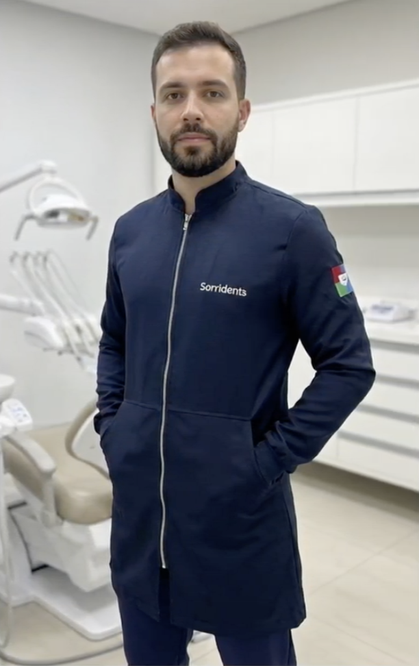 Jaleco Azul com ziper masculino Sorri - #4