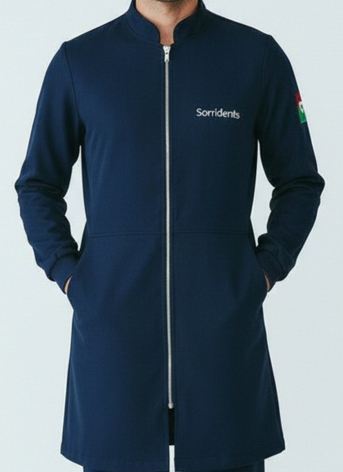 Jaleco Azul com ziper masculino Sorri