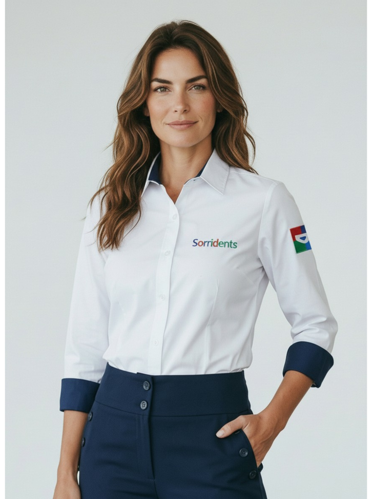 Camisa Tricoline manga 3/4 Sorri