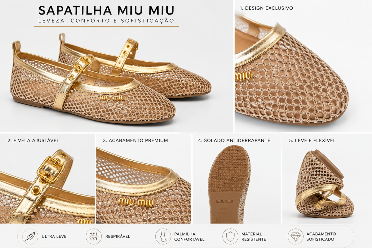 Sapatilha Miu Miu Premium Mesh - #6