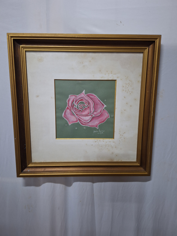 Quadro Flor rosa e quadro Flor Azul
