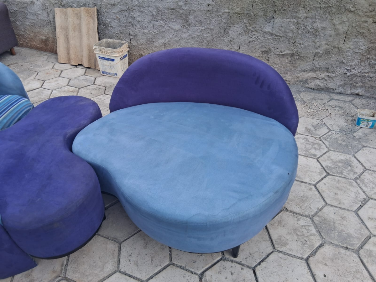 Sofá Azul e Roxo de 3 partes - #3