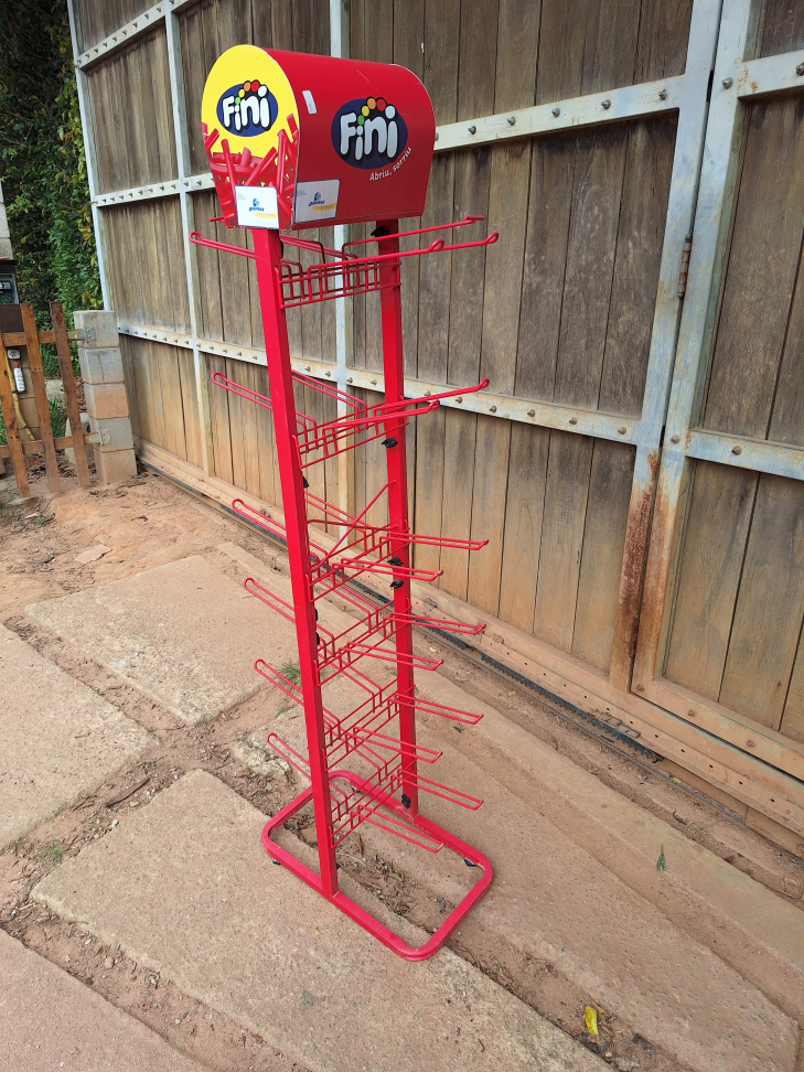 Expositor duplo vermelho