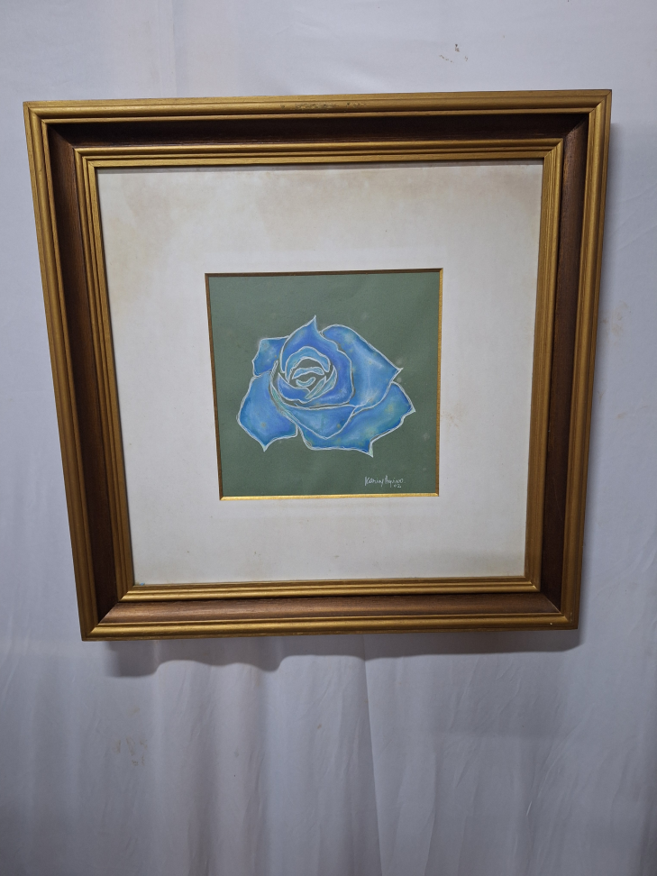 Quadro Flor rosa e quadro Flor Azul