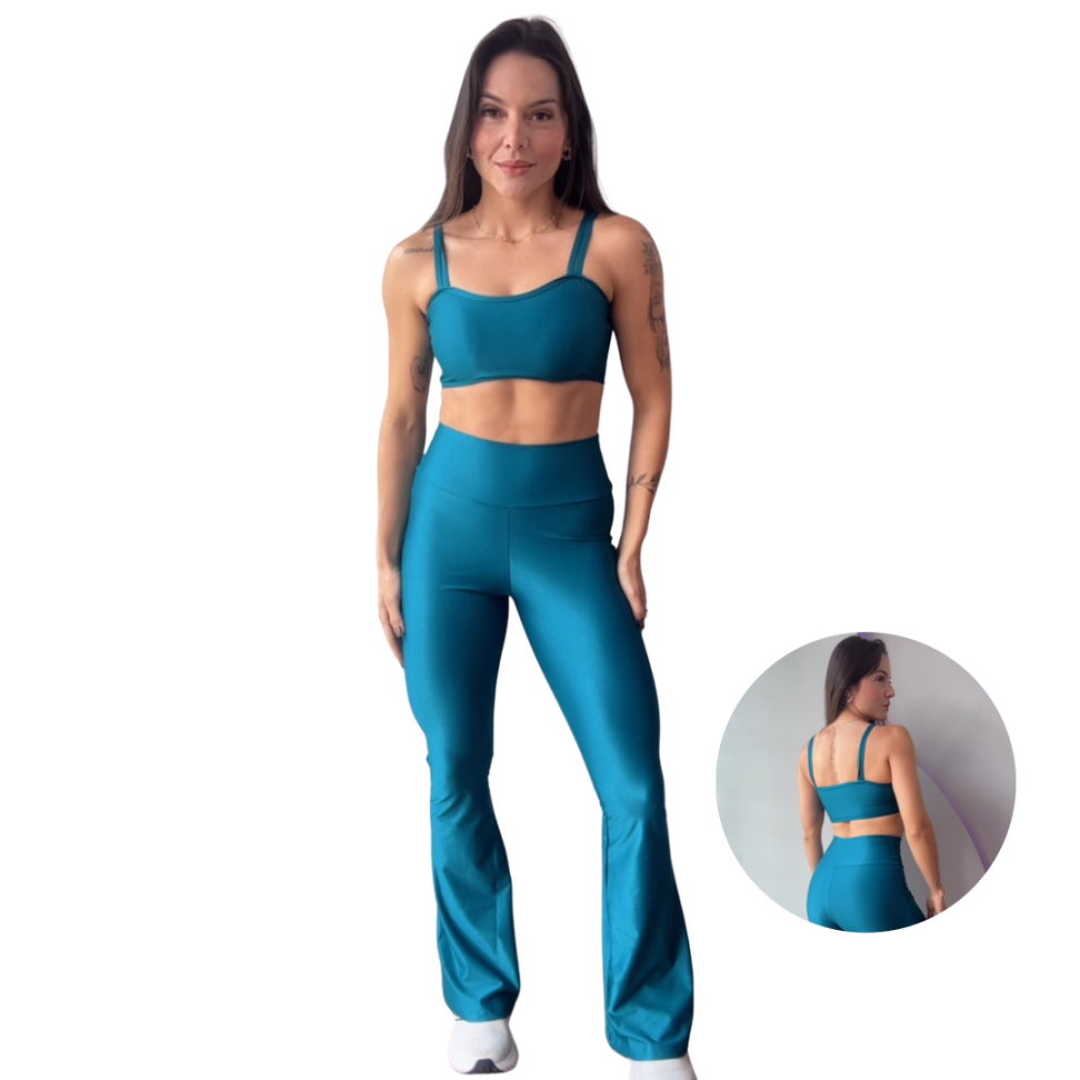 Conjunto Calça Flare Canelado