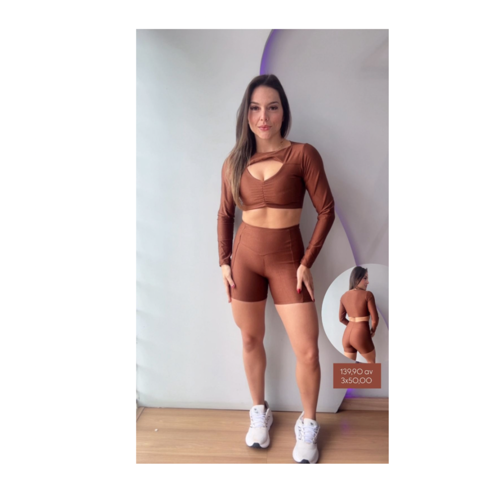 Conjunto Short + Top Manga Longa