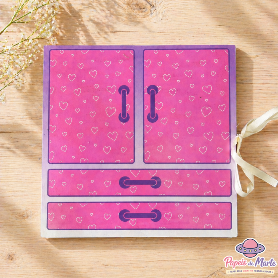 Closet boneca de papel, brinquedo interativo