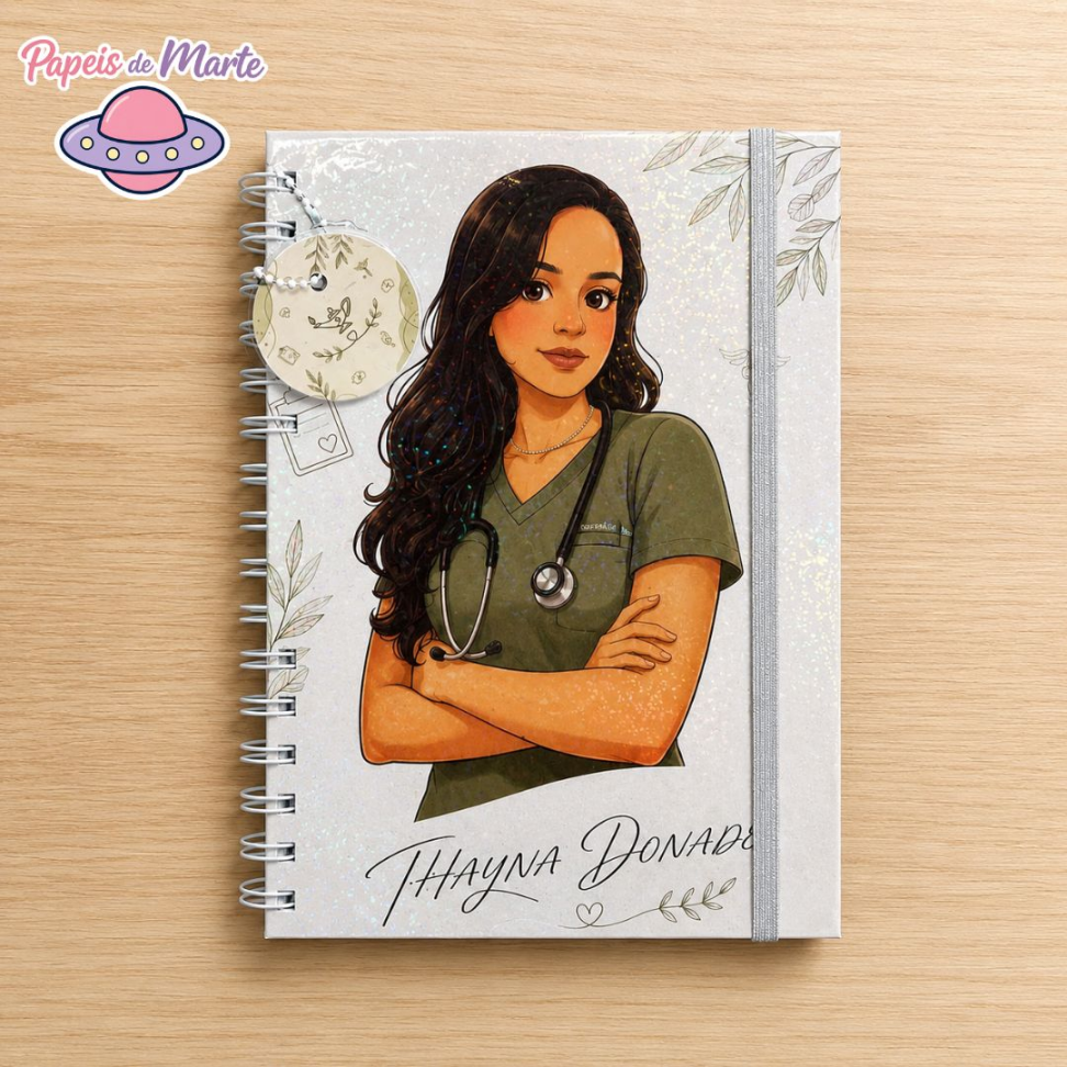 Caderno A5 profissões com 90 folhas