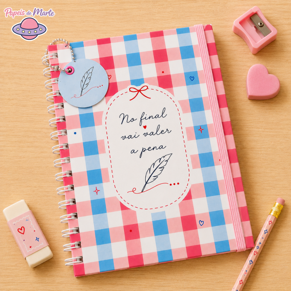 Caderno A5 com capa personalizada