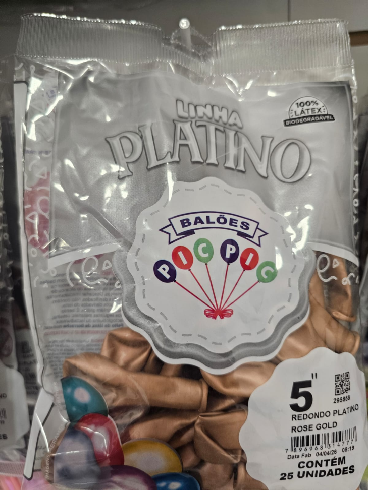 Balão 5" Platino Rose Gold