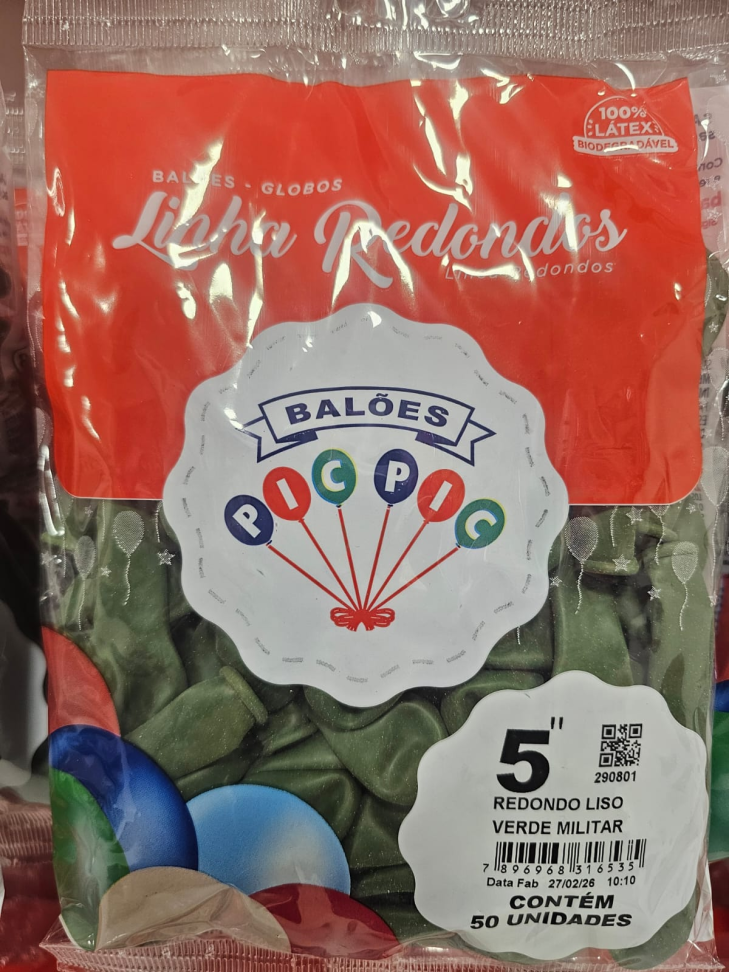 Balão Verde Militar 5"
