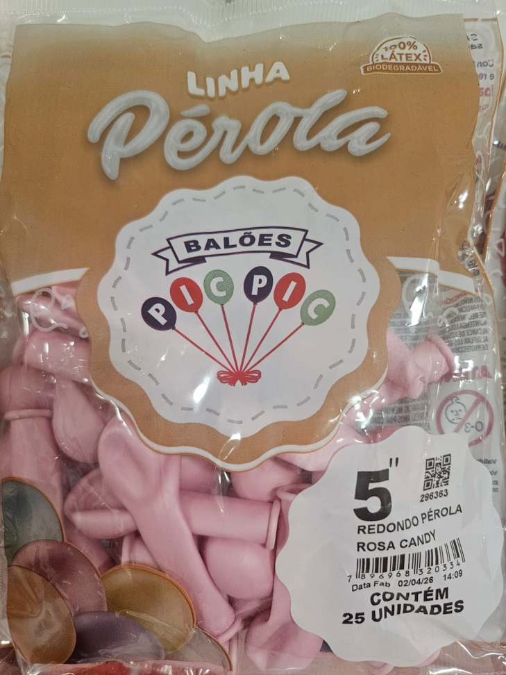 Balão Perola Rosa 5"