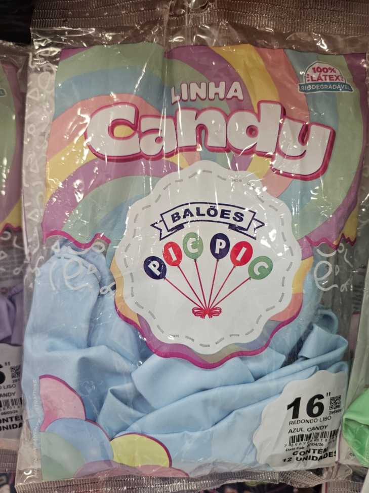 Balão Candy Color 16" Azul Candy