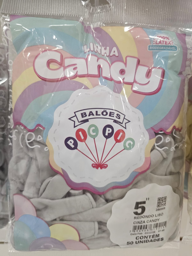 Balão Cinza Candy 5"