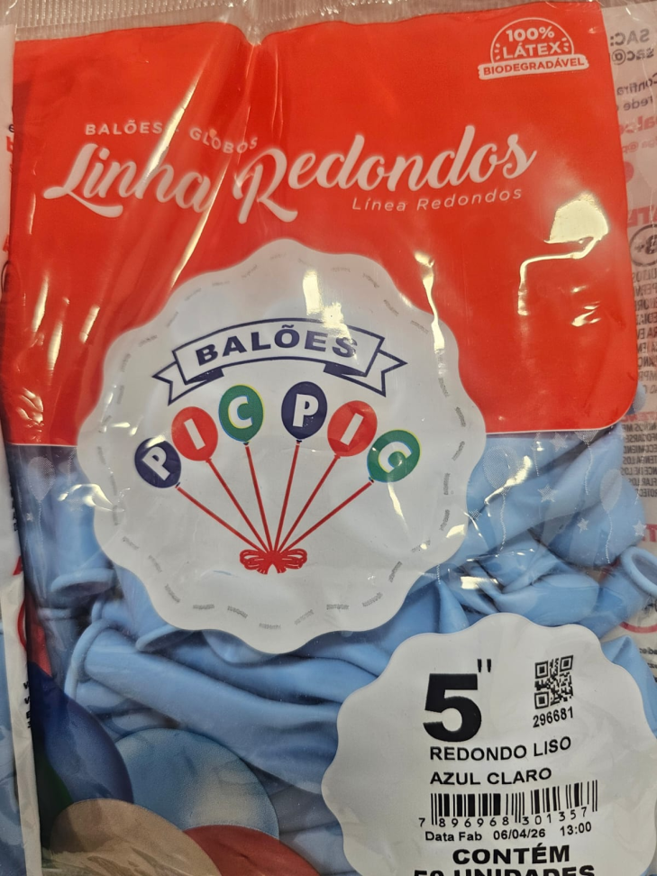 Balão Azul Claro  5"