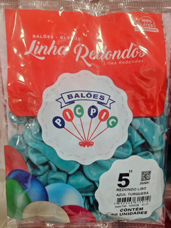 Balão Azul Turquesa 5"