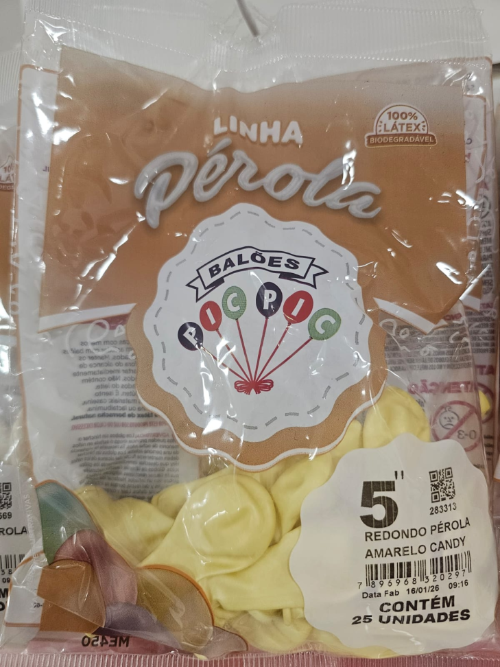 Balão Perola Amarelo 5"