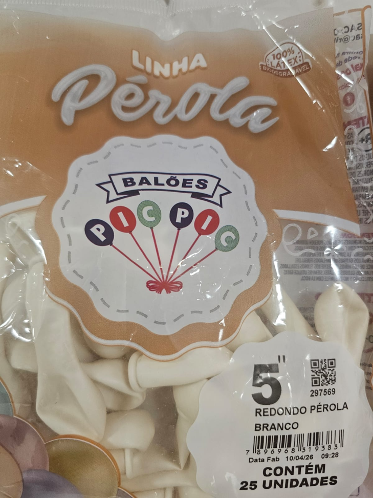 Balão Perola Branco 5"