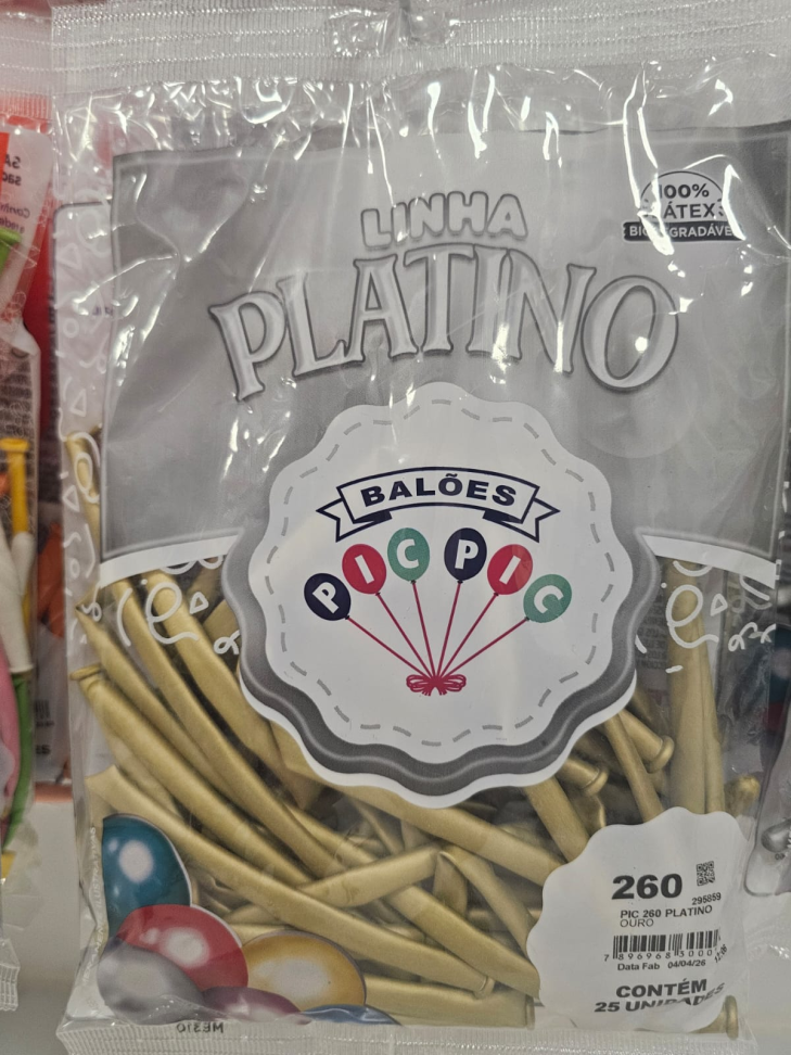 Balão 260 Platino Ouro