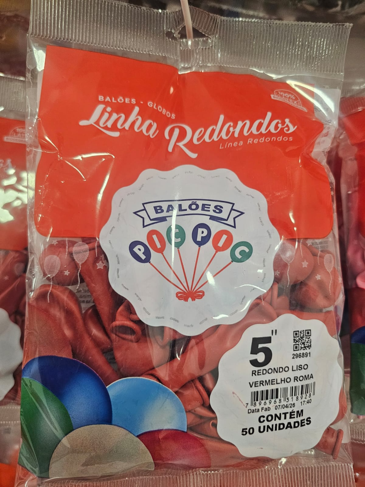 Balão Vermelho Roma 5"