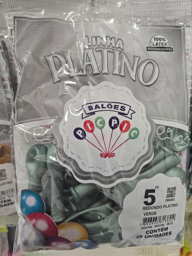 Balão 5" Platino Verde