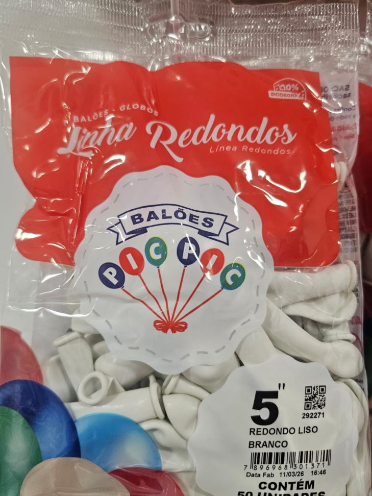 Balão Branco  5"
