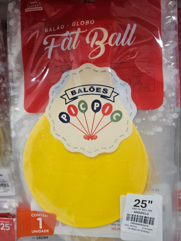 Balão Fat Ball Amarelo