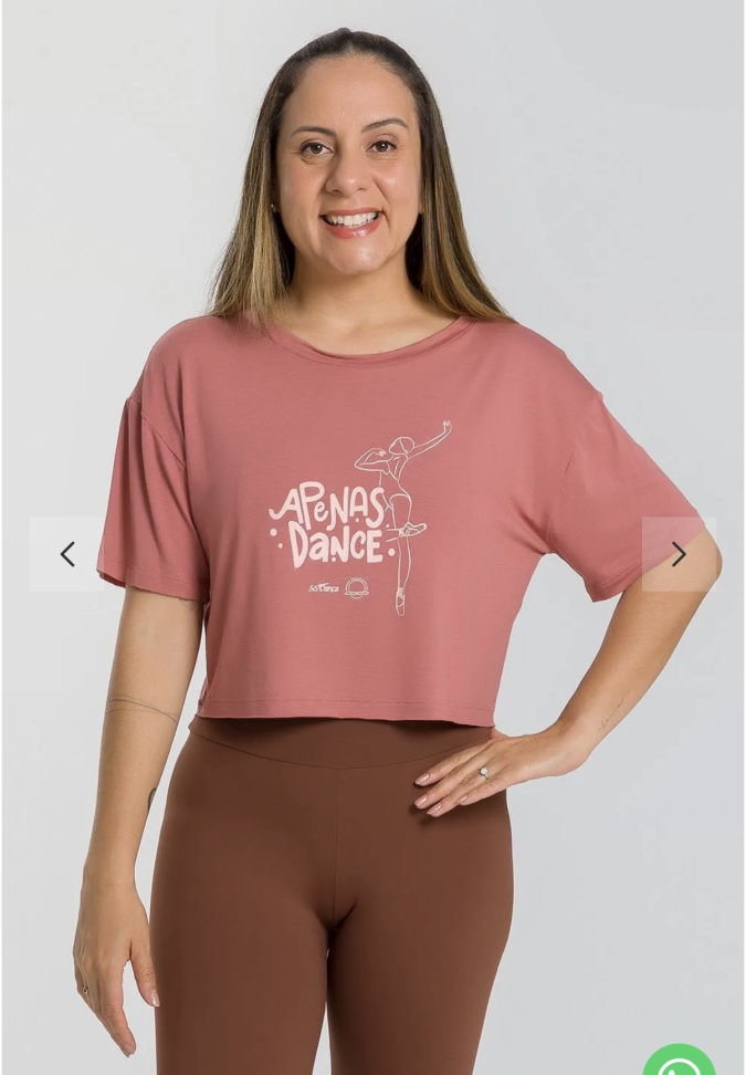 Camiseta Cropped Ballet Rosa Adulto