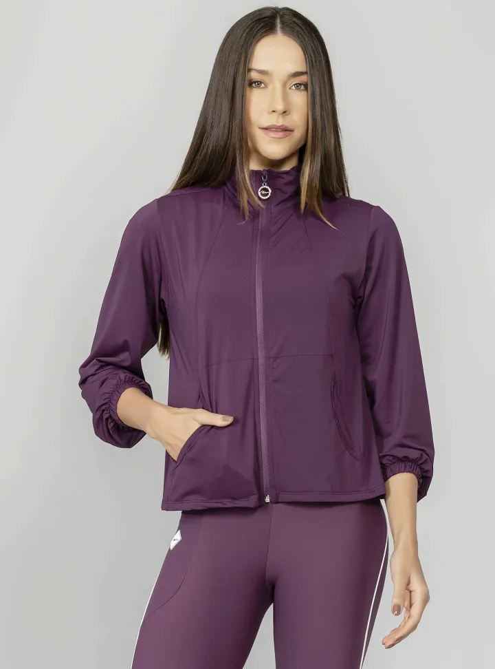 Jaqueta com Gola Run More roxo - #1