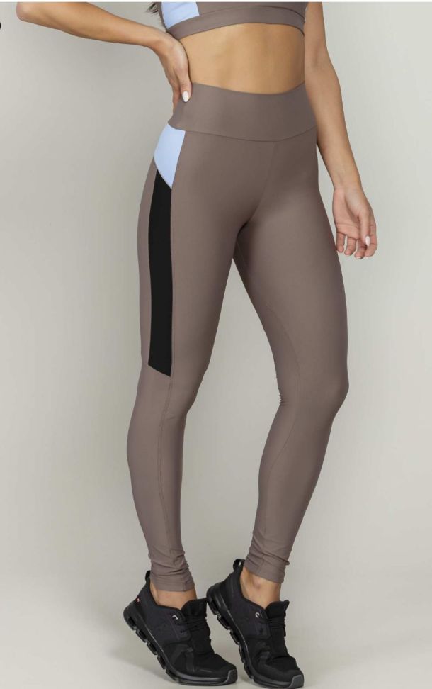 Legging blocking Run More marrom