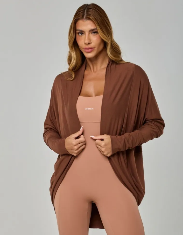 Cardigan Comfort Marrom Madeira Vestem