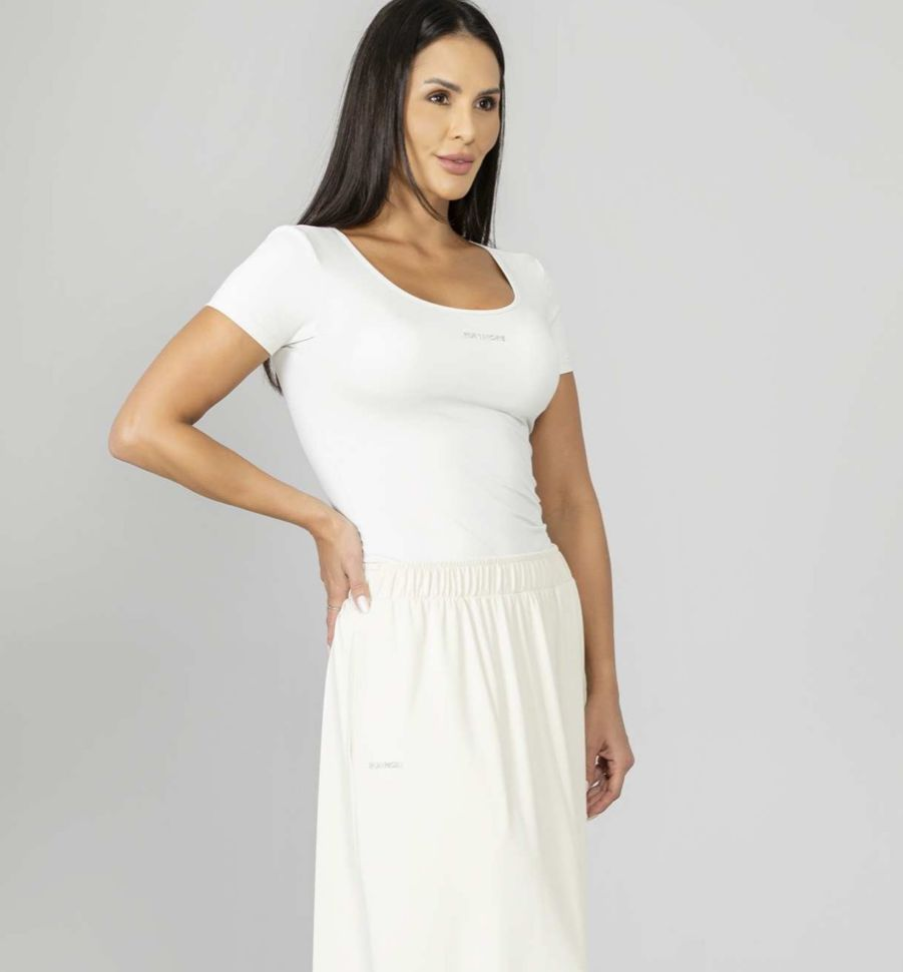Blusa ajustada Run More bege