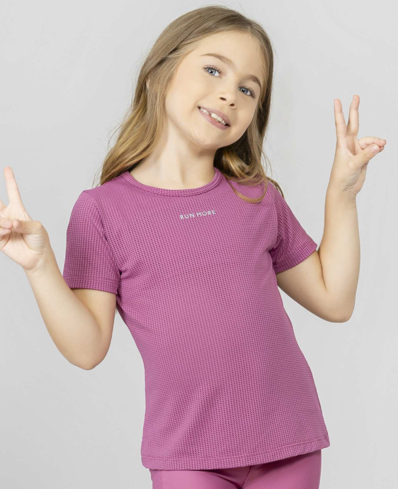 T-Shirt Decote Redondo Rosa
